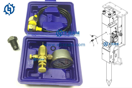 Hohe Präzision Soosan-Unterbrecher-Teil-Stickstoff, der Kit For Hydraulic Breaker auflädt