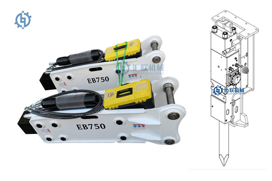 Weißer hydraulischer Bagger Accessories des Unterbrecher-EB75 des Hammer-PC60 10t