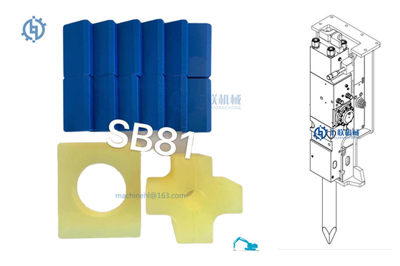 Fangen hydraulischer Hammer-Dämpfer NBR SB81 gelbes blaues Rot ab